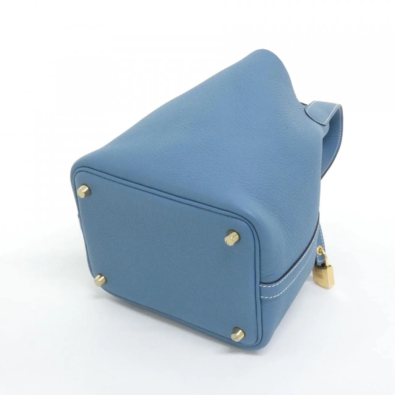 HERMES Picotin 056289CC Handbag Clemence Blue Clemence Leather Unused - Thumbnail 2