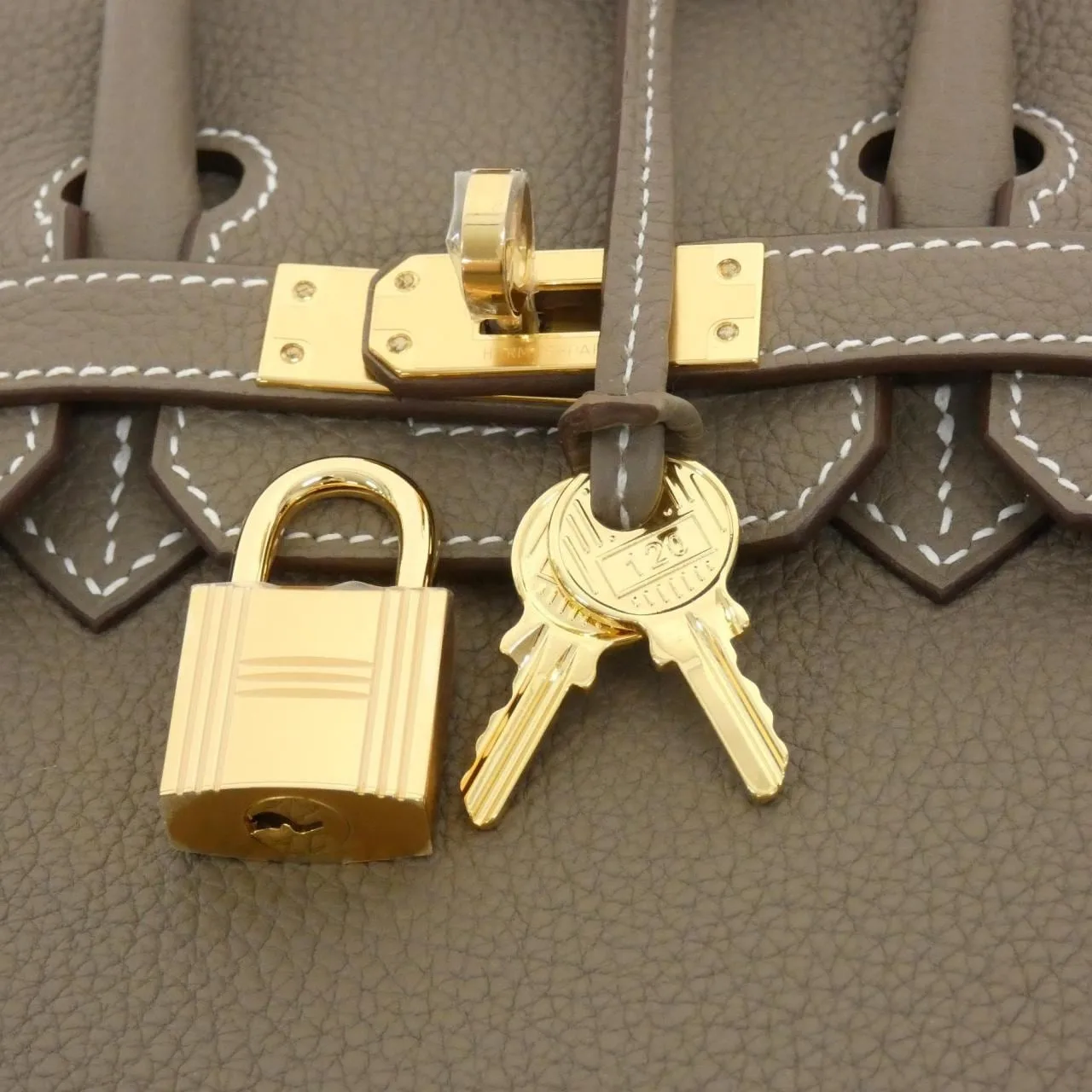HERMES Birkin 041344CC Handbag Togo Etoupe Togo Leather Unused - Thumbnail 4