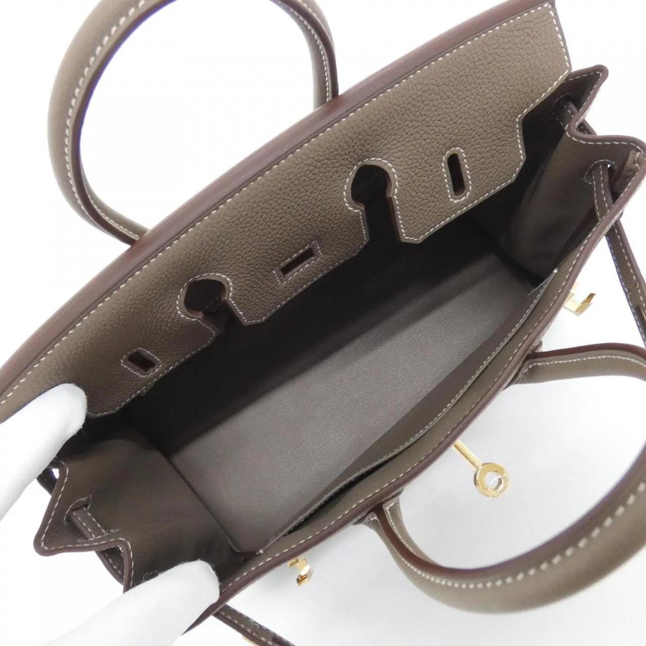 HERMES Birkin 041344CC Handbag Togo Etoupe Togo Leather Unused - Thumbnail 6