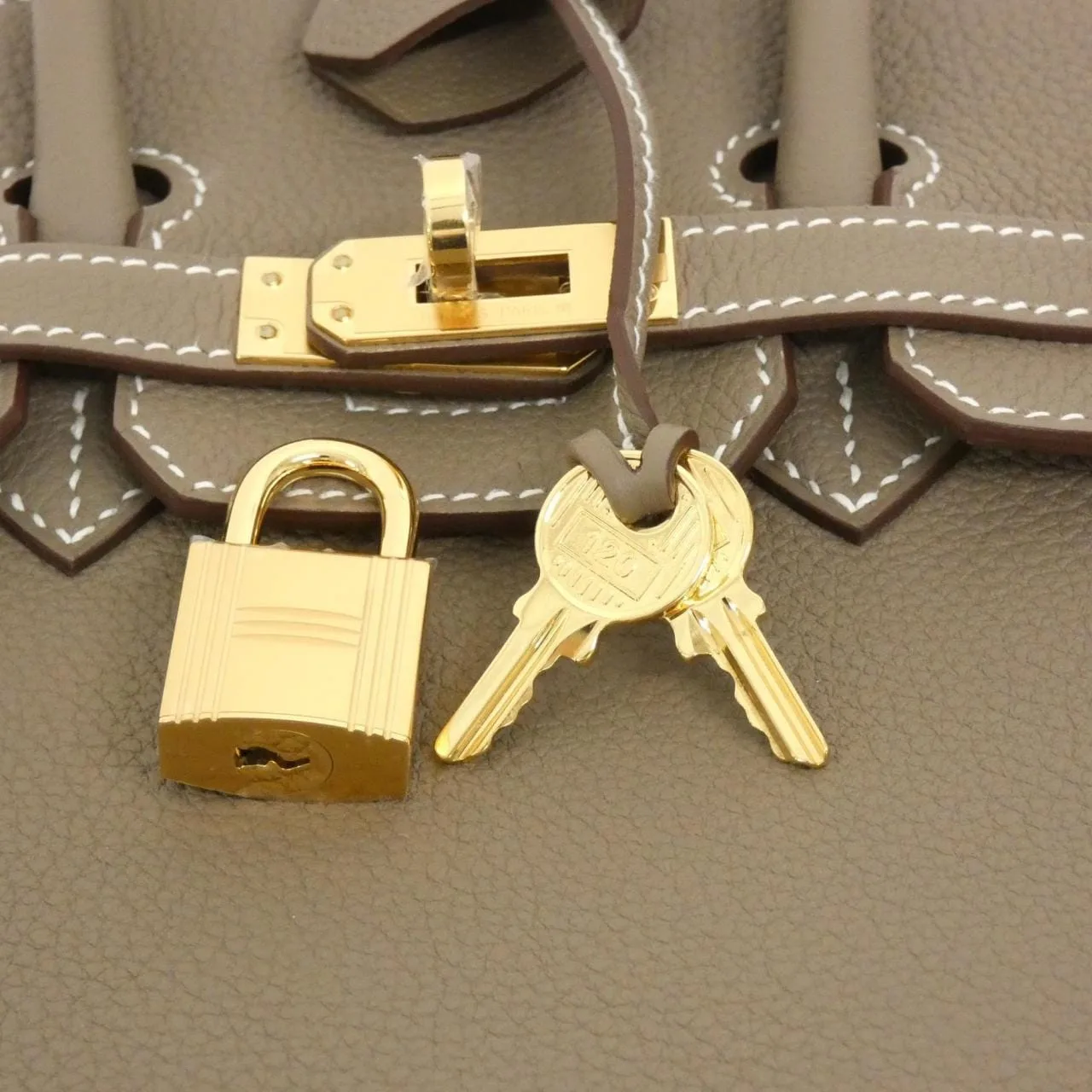 HERMES Birkin 041344CC Handbag Togo Etoupe Togo Leather Unused - Thumbnail 4
