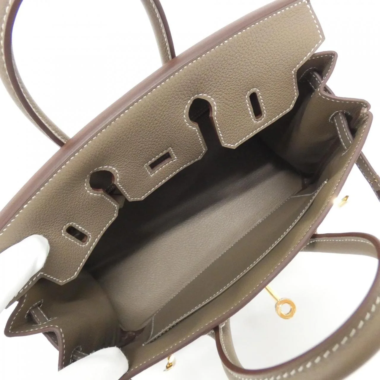 HERMES Birkin 041344CC Handbag Togo Etoupe Togo Leather Unused - Thumbnail 6