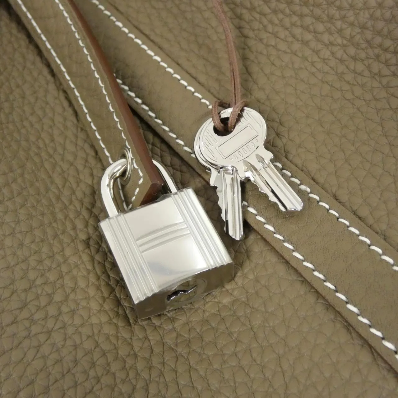 HERMES Picotin 056289CK Handbag Clemence Etoupe Clemence Leather Unused - Thumbnail 3