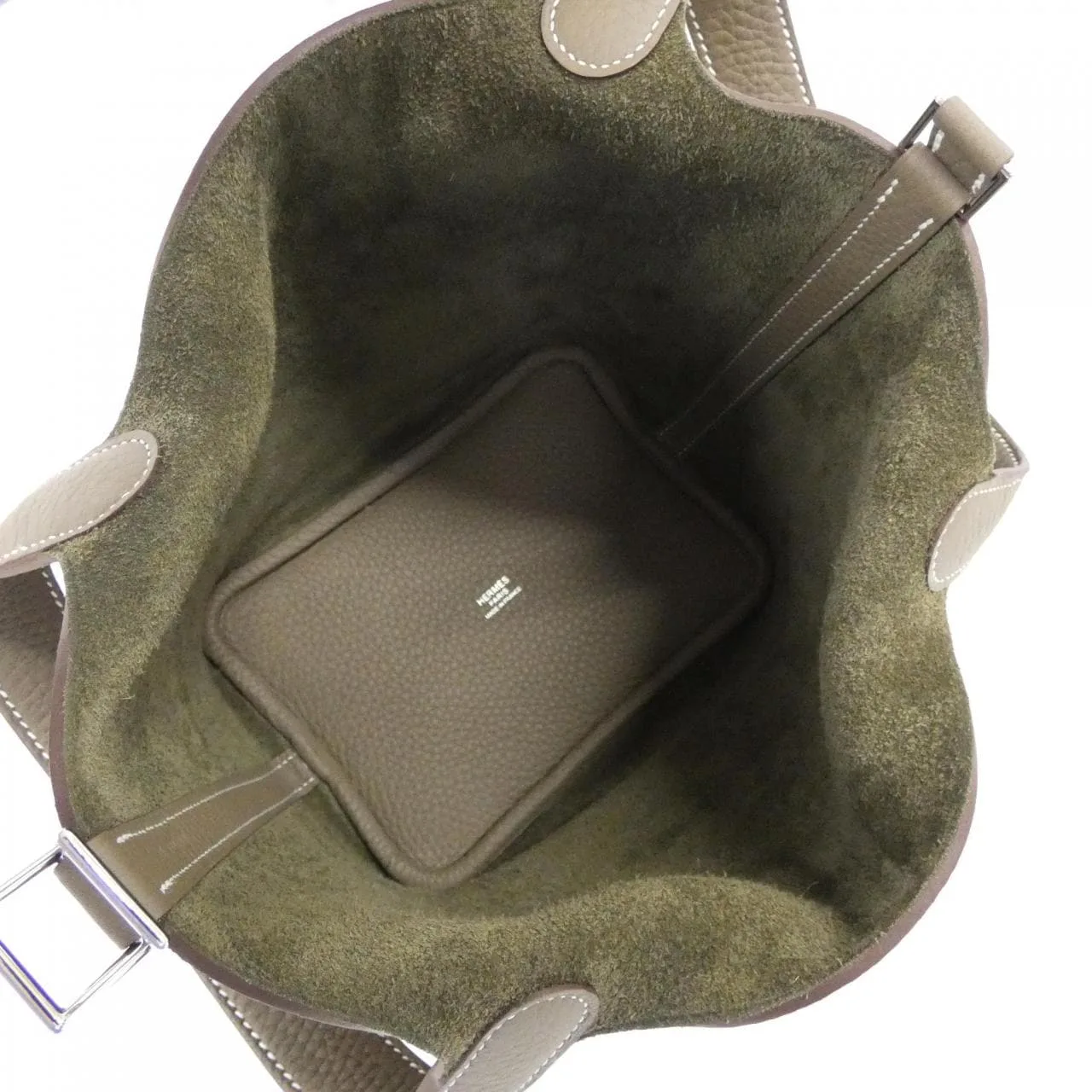 HERMES Picotin 056289CK Handbag Clemence Etoupe Clemence Leather Unused - Thumbnail 5
