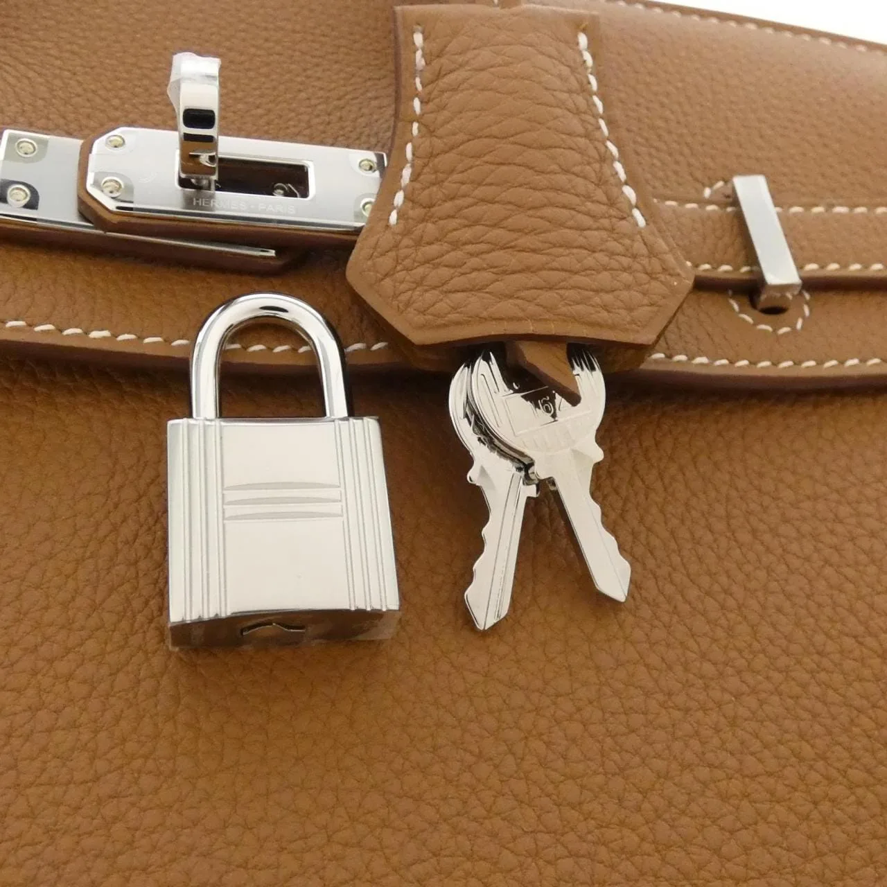 HERMES Birkin 041344CK Handbag Togo Gold Togo Leather Unused - Thumbnail 4