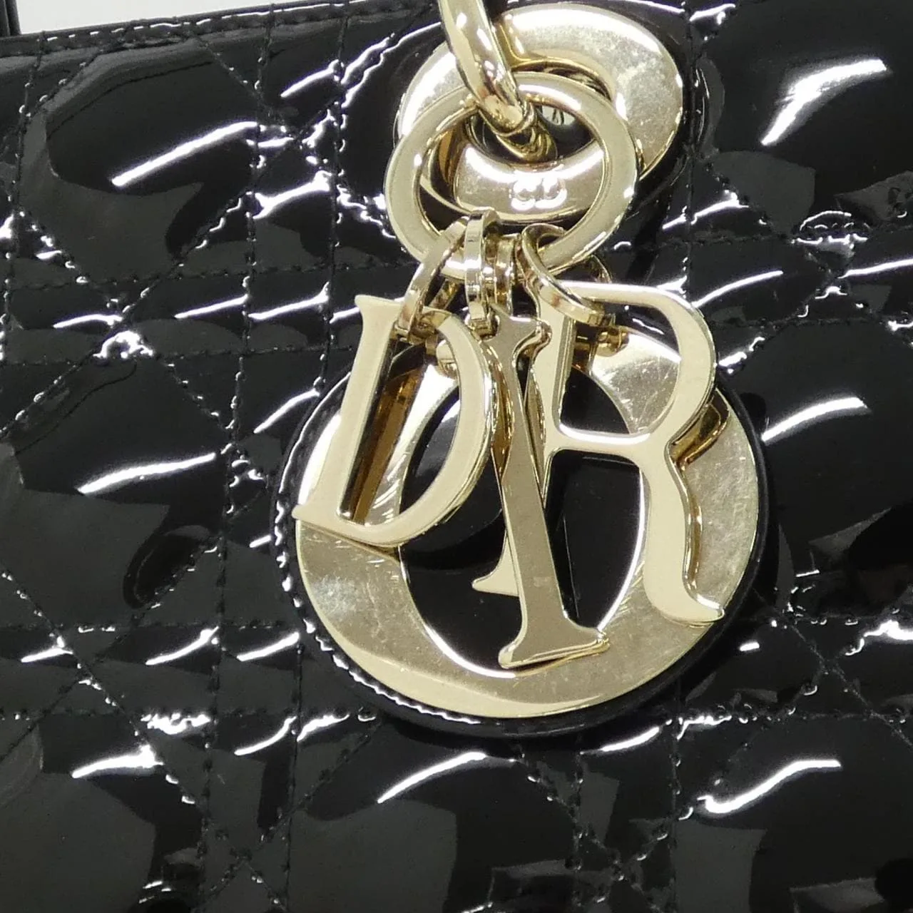 DIOR Lady D-Joy M0540OWCB Handbag Patent Leather 4