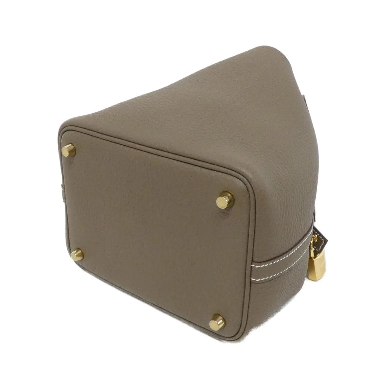 HERMES Picotin 056289CC Handbag Clemence Etoupe Clemence Leather Rank A - Thumbnail 2