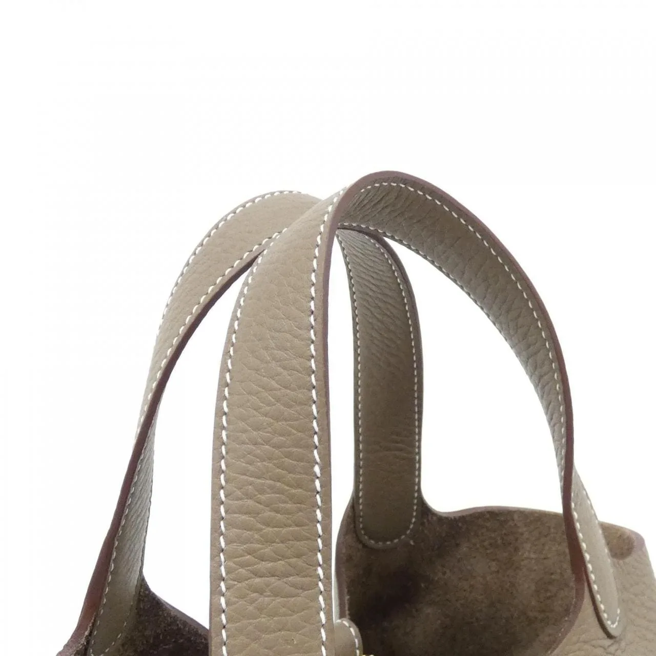 HERMES Picotin 056289CC Handbag Clemence Etoupe Clemence Leather Rank A - Thumbnail 4