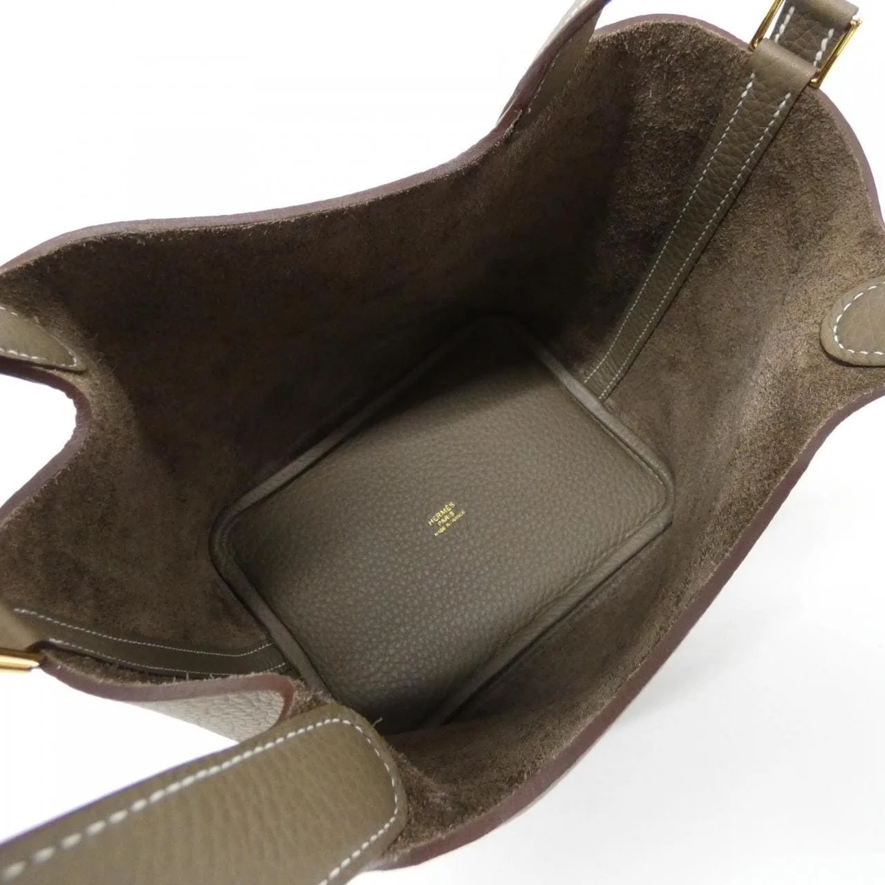 HERMES Picotin 056289CC Handbag Clemence Etoupe Clemence Leather Rank A - Thumbnail 5