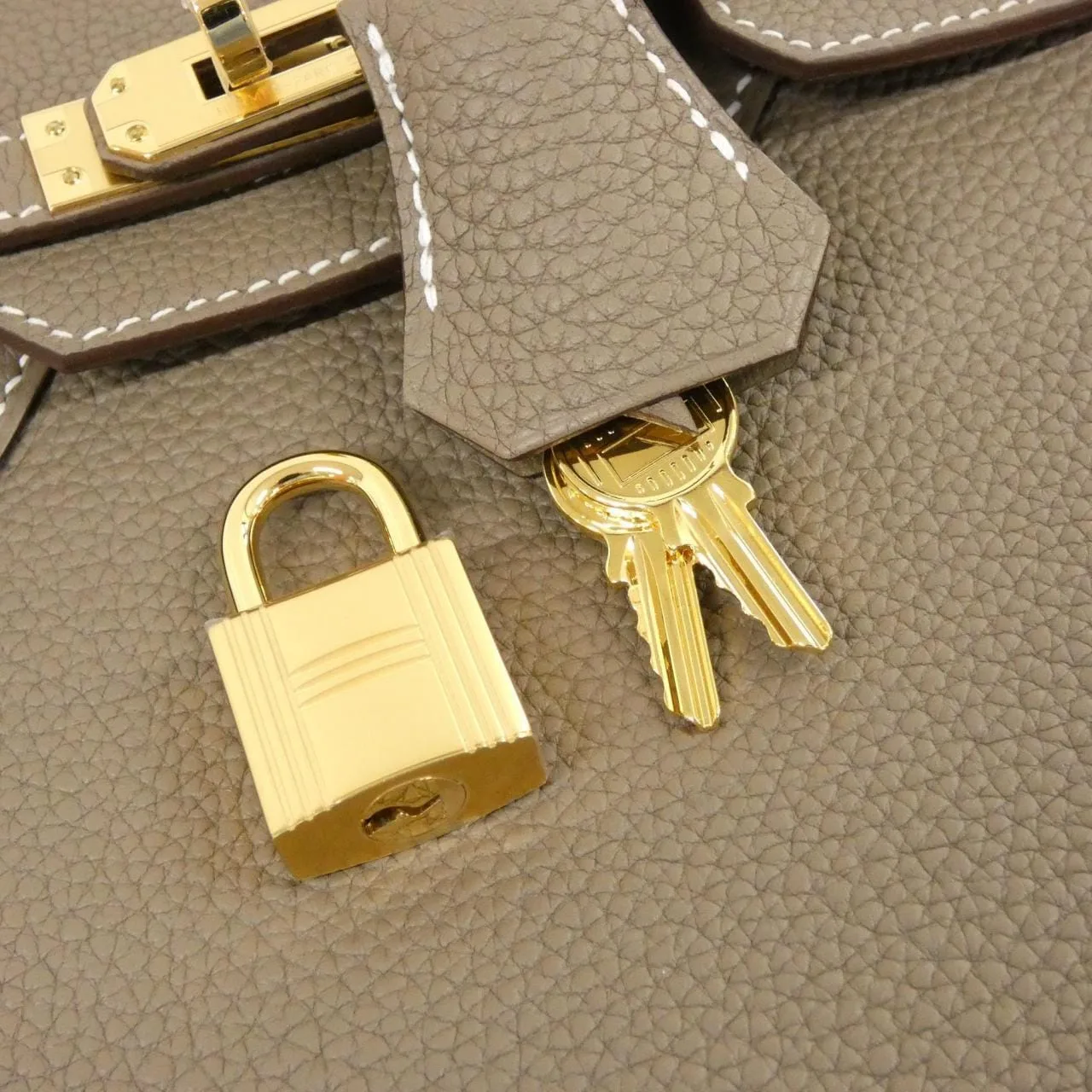 HERMES Birkin 041344CC Handbag Togo Etoupe Togo Leather Unused - Thumbnail 4