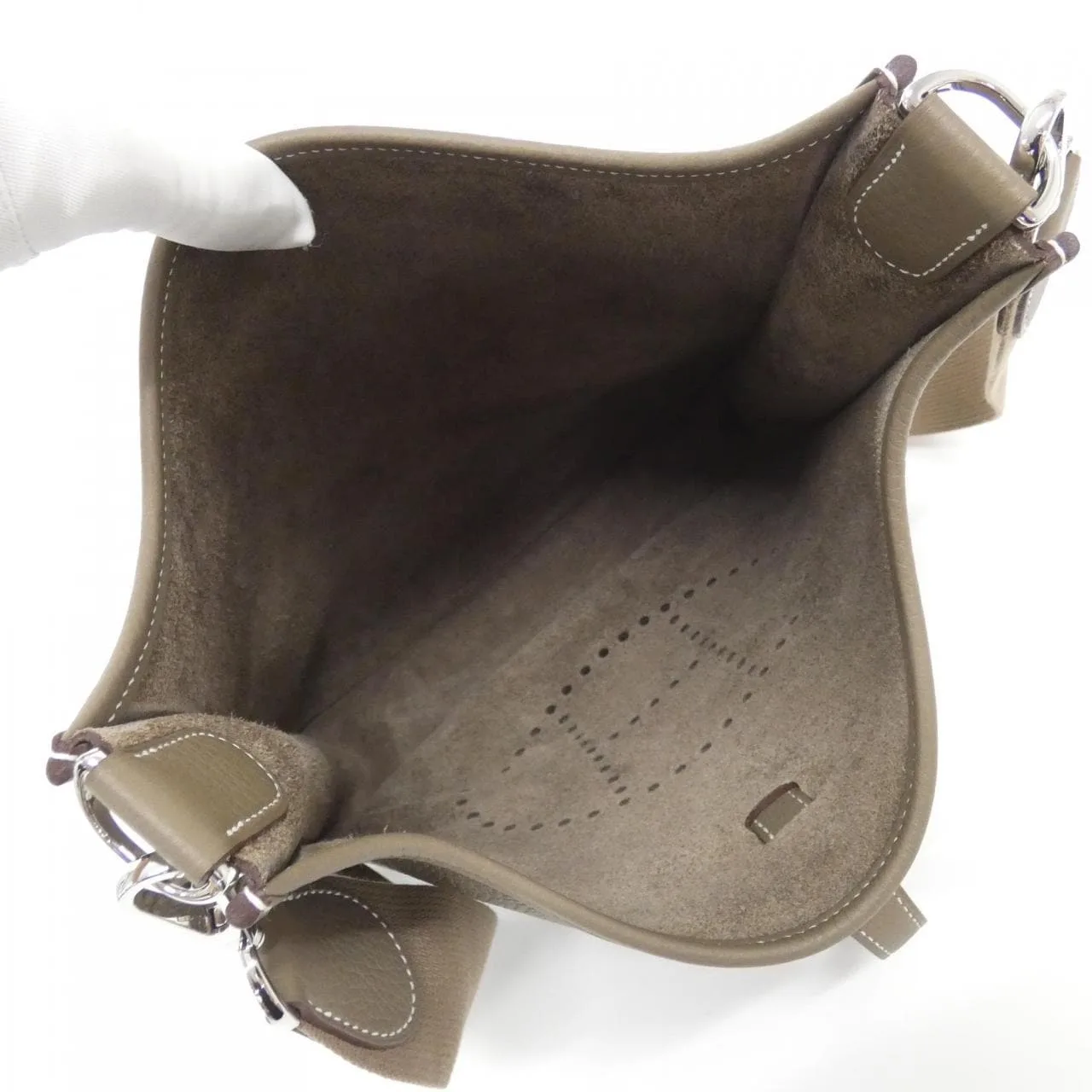 HERMES Evelyne 056277CK Shoulder Clemence Etoupe Clemence Leather Unused - Thumbnail 5
