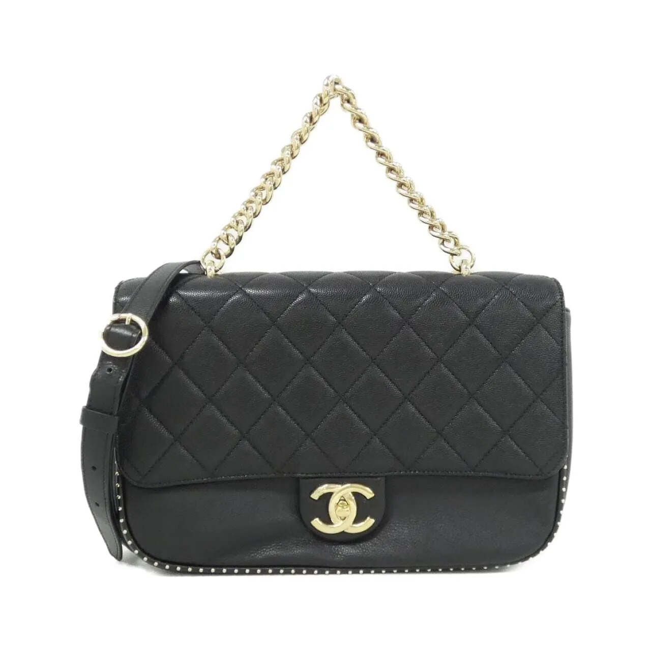 CHANEL 91856 Shoulder Grained Calfskin