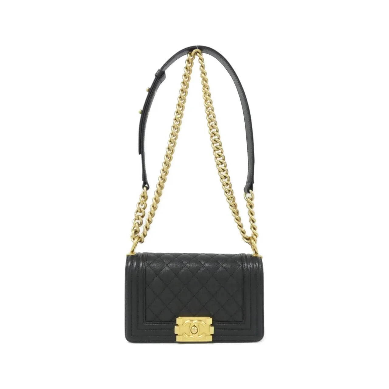 CHANEL Boy Chanel 67085 Shoulder Grained Calfskin