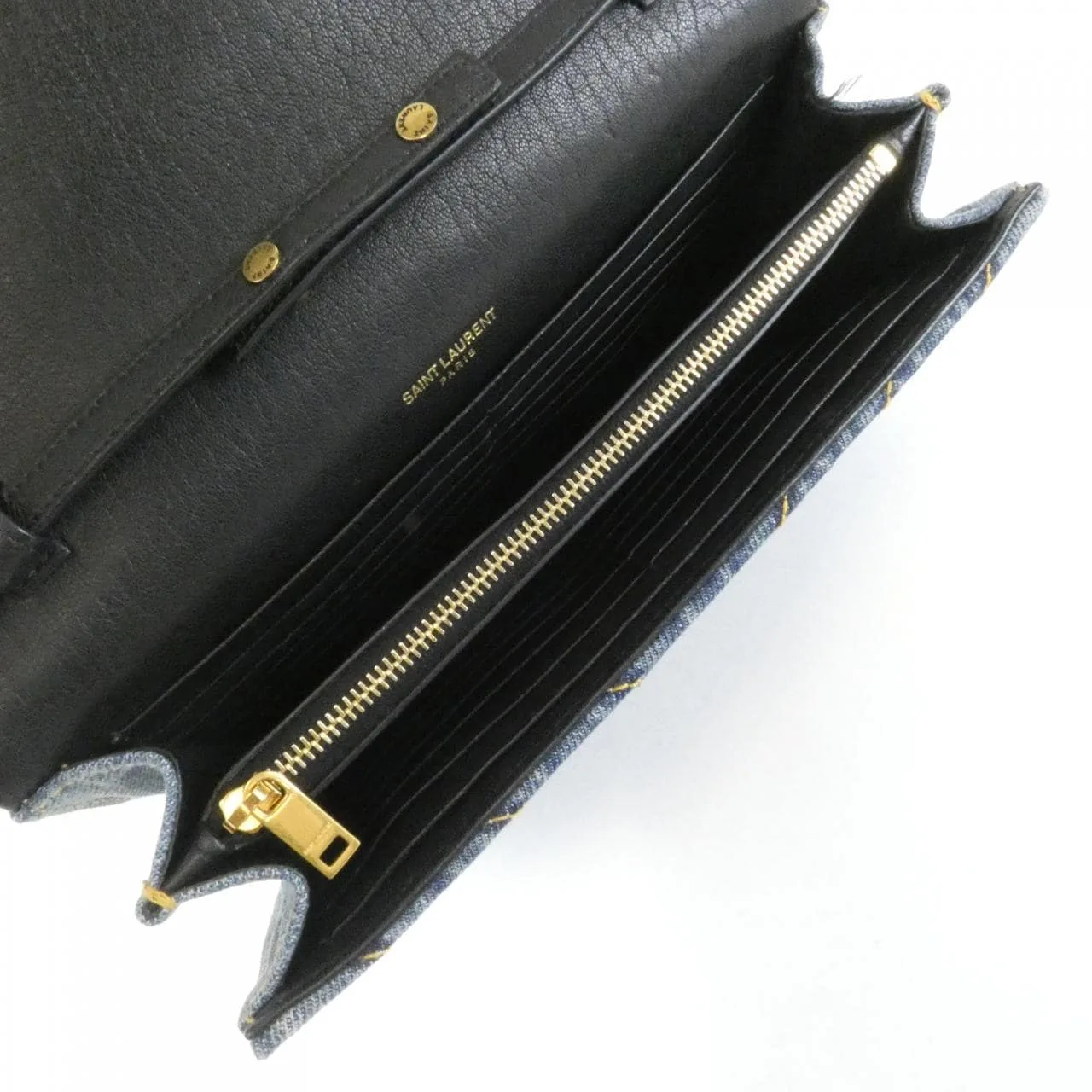 SAINT LAURENT 377828 銀包 牛仔布 6