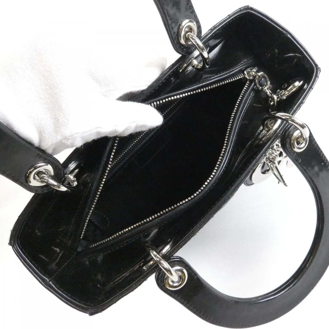 DIOR Lady Dior M0565OWCB Handbag Patent Leather 6