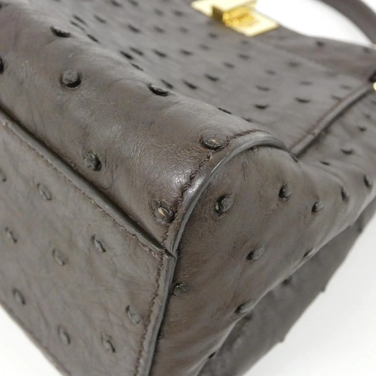 FENDI Peekaboo 8BN244 U9D 手提包 鴕鳥皮 2
