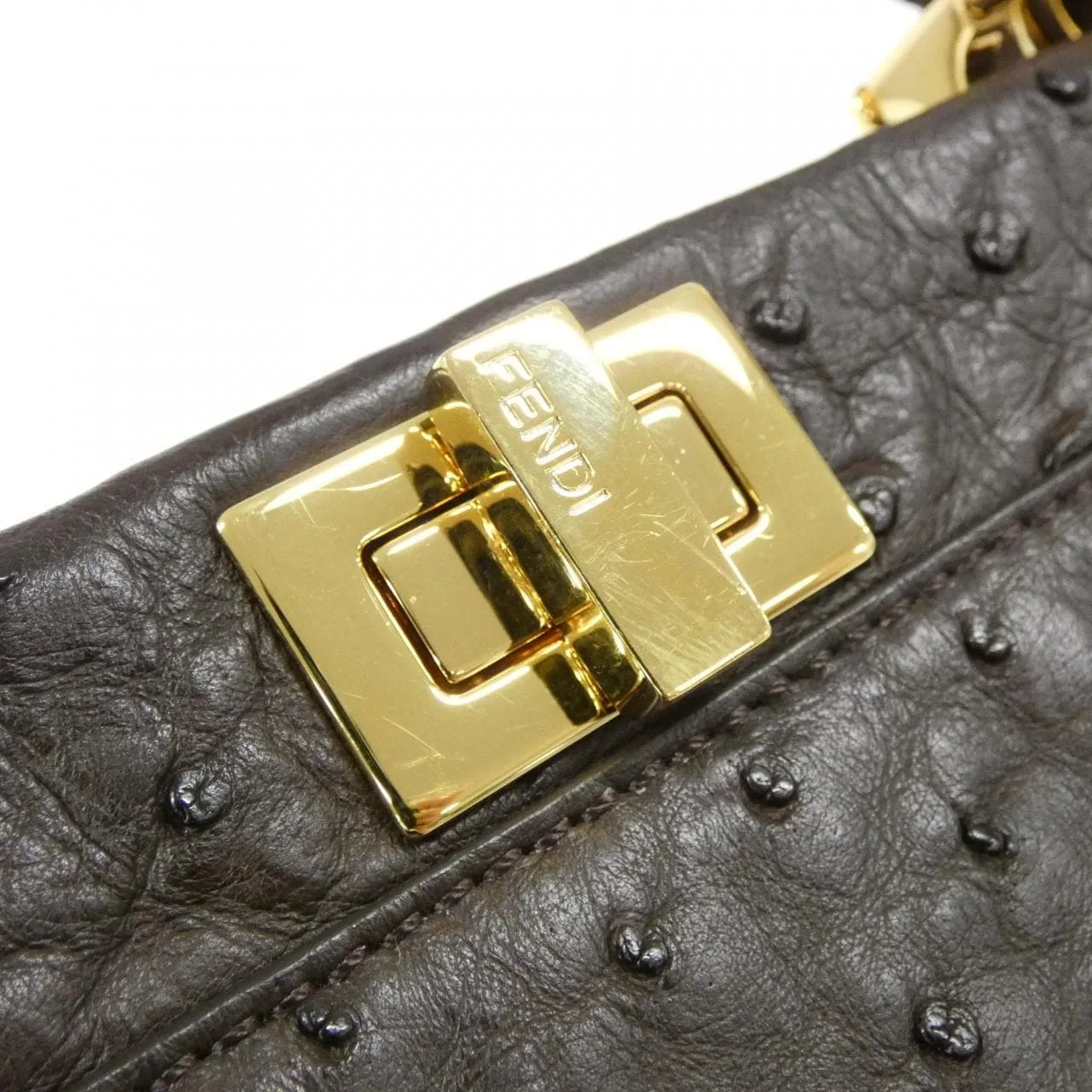 FENDI Peekaboo 8BN244 U9D 手提包 鴕鳥皮 3