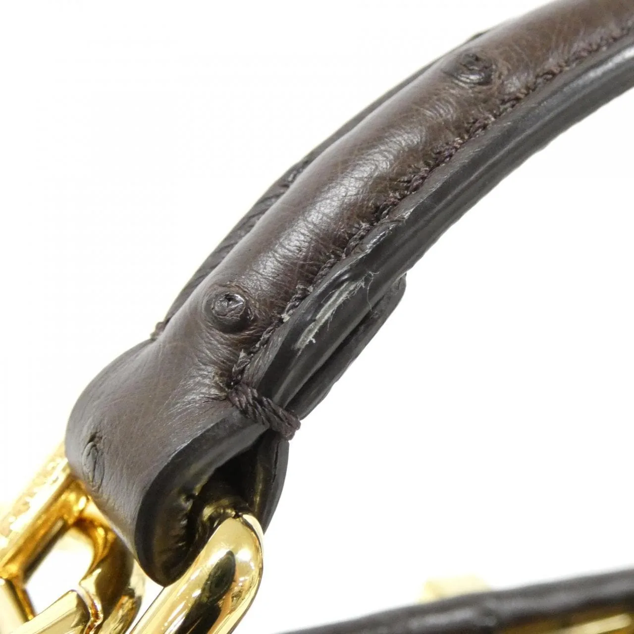 FENDI Peekaboo 8BN244 U9D 手提包 鴕鳥皮 4