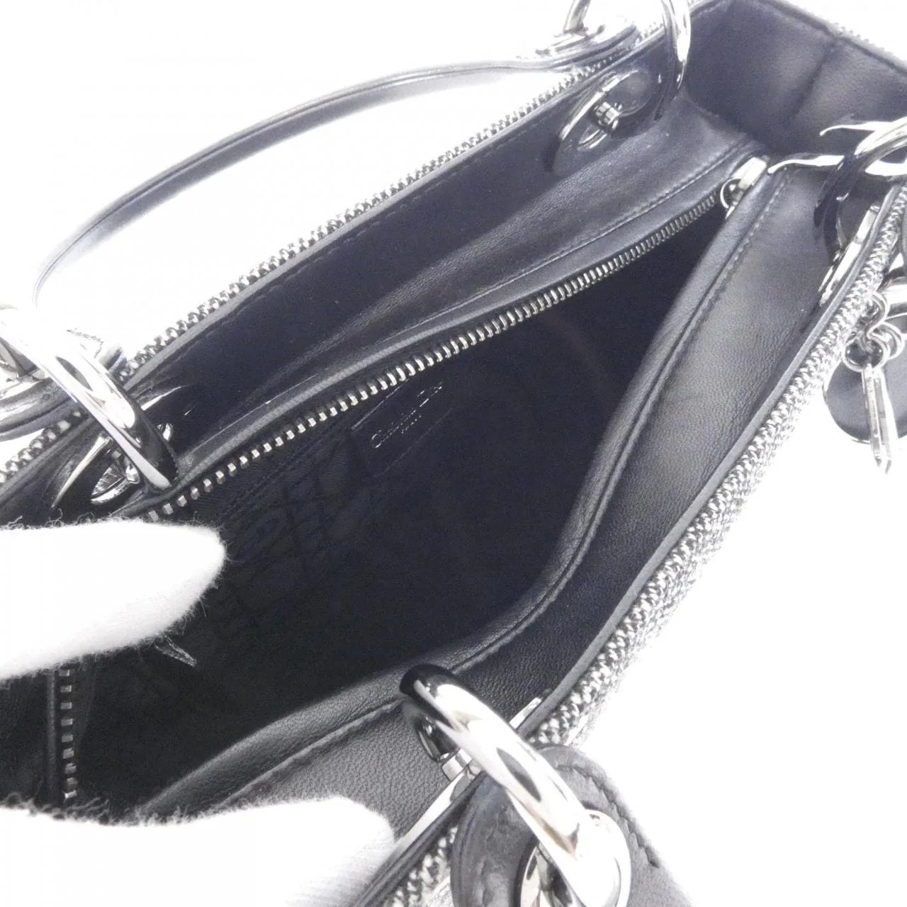 DIOR Lady Dior Handbag Canvas 10