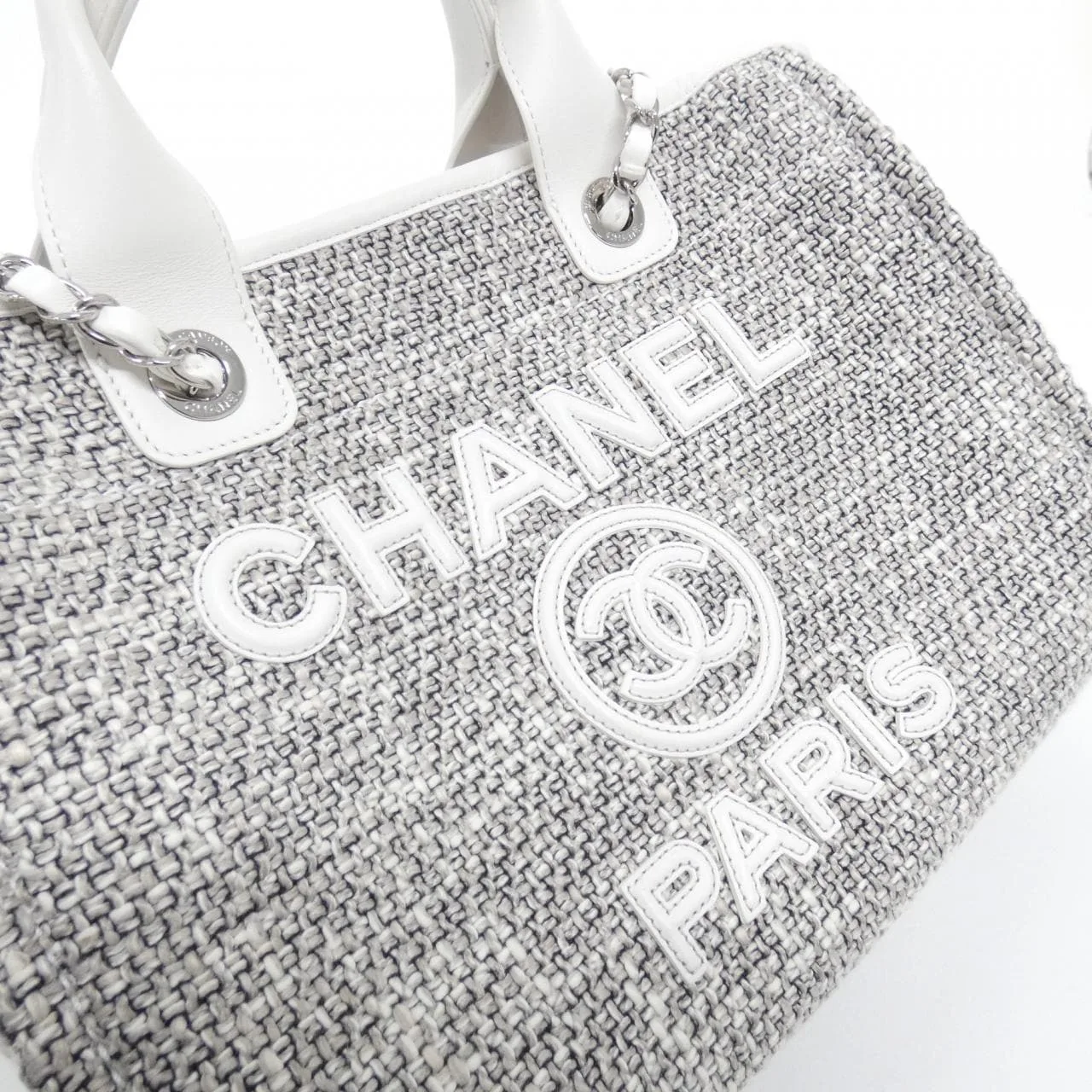 CHANEL Deauville AS3257 手提包 粗花呢 4