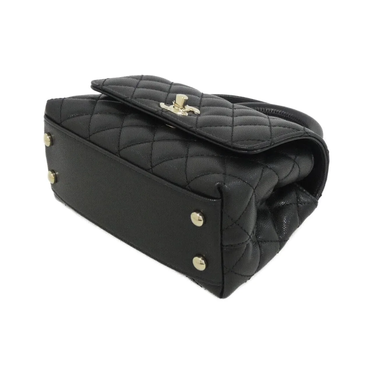 CHANEL Coco Handle AS2215 Handbag Grained Calfskin 3