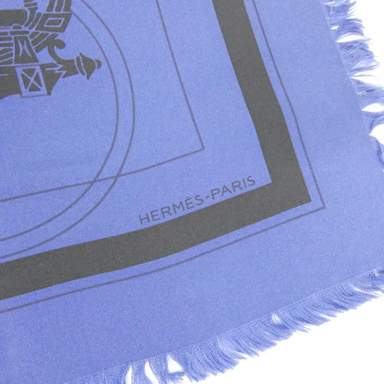 HERMES 271063T Scarf Blue Rank A - Thumbnail 2