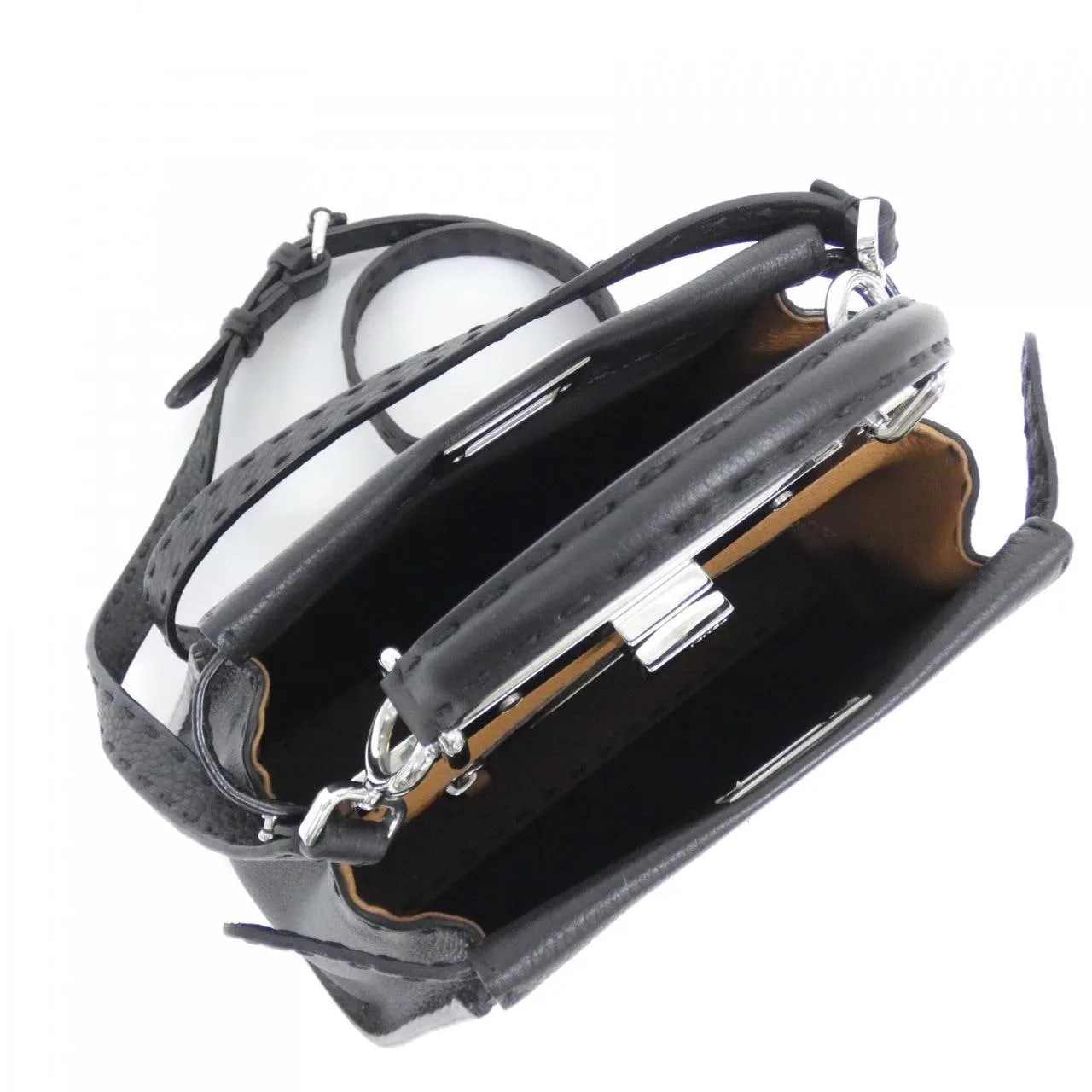 FENDI Peekaboo 8BN244 Q0J Handbag 黑色 中古品A - 縮圖 6