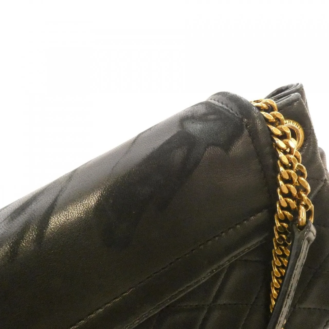 SAINT LAURENT 672738 1EL07 Shoulder Lambskin Black Lambskin - Thumbnail 4