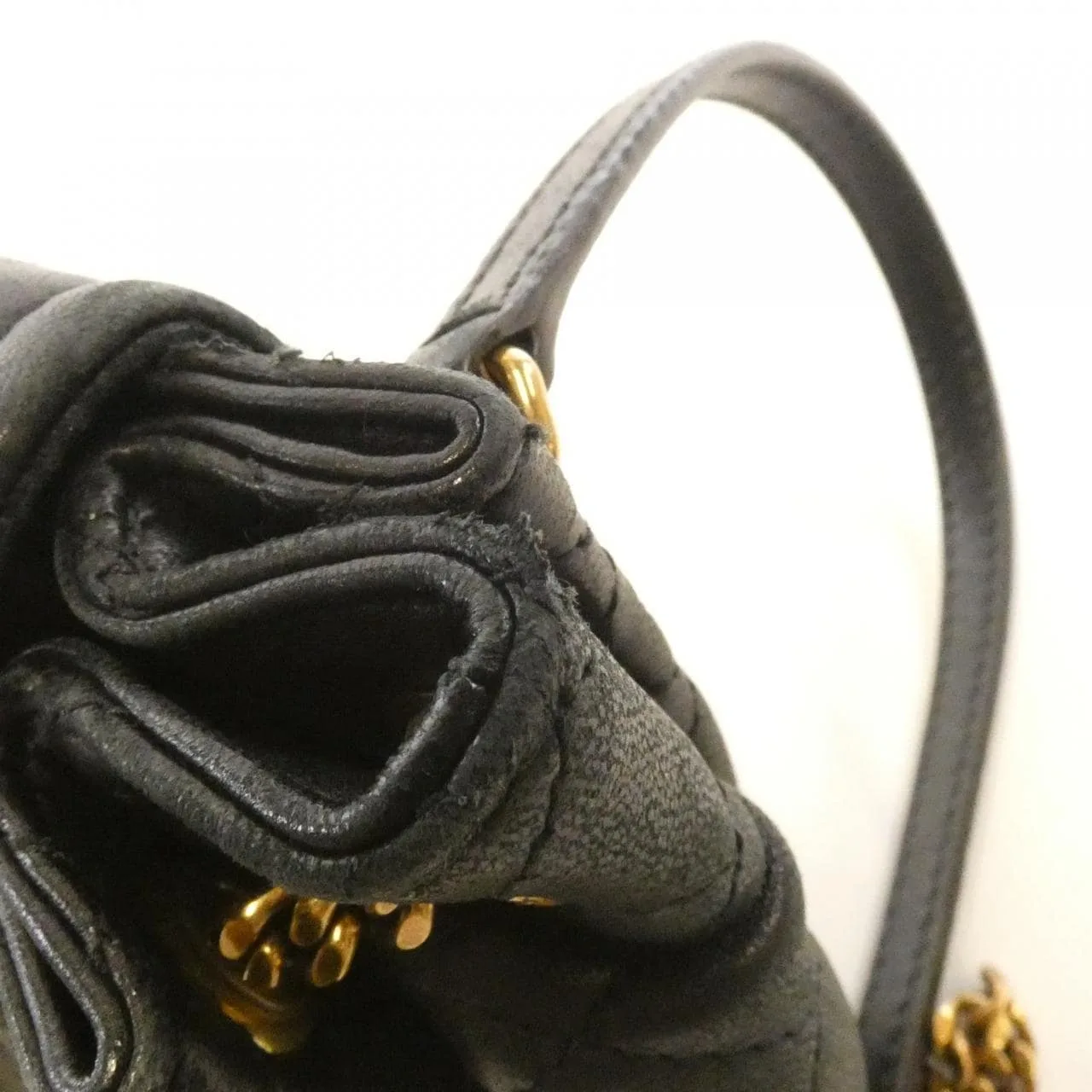 SAINT LAURENT 672738 1EL07 Shoulder Lambskin Black Lambskin - Thumbnail 5