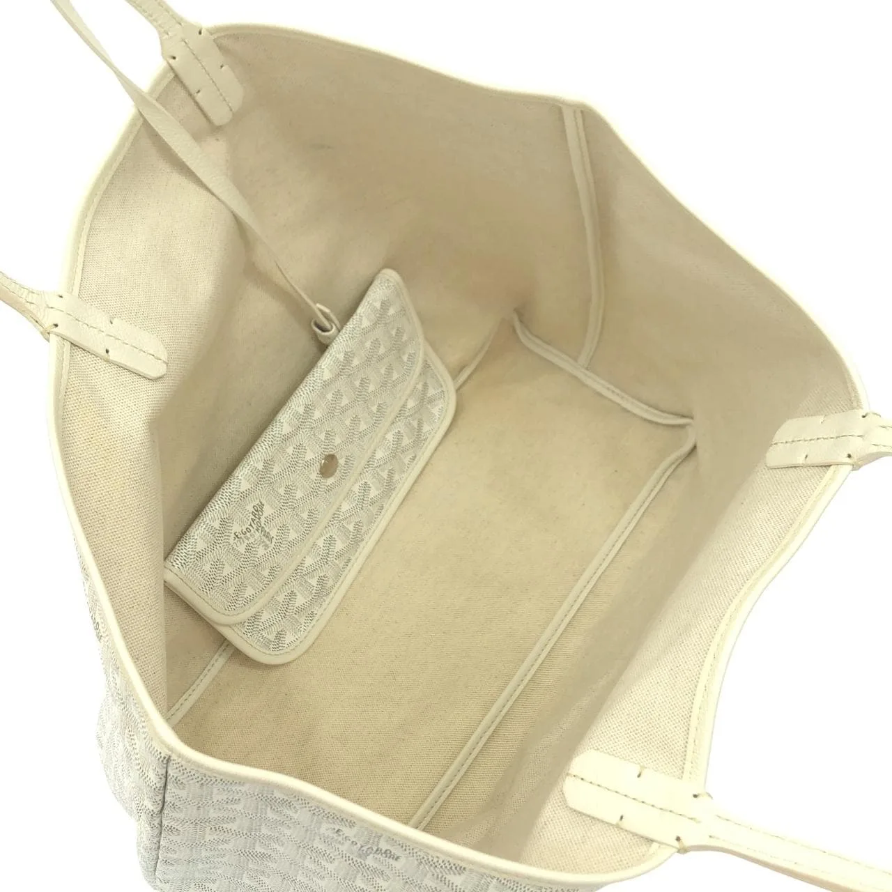 GOYARD Saint Louis AMA LOUIS PM Tote Canvas 白色 帆布 中古品B - 縮圖 7