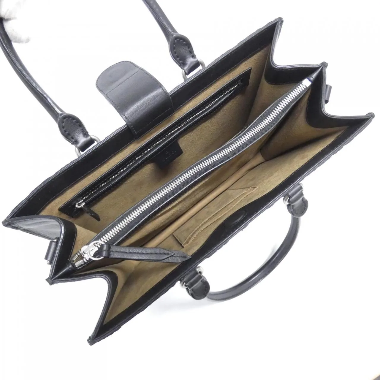 GUCCI 409531 KLQPN Handbag Canvas Black Canvas - Thumbnail 7