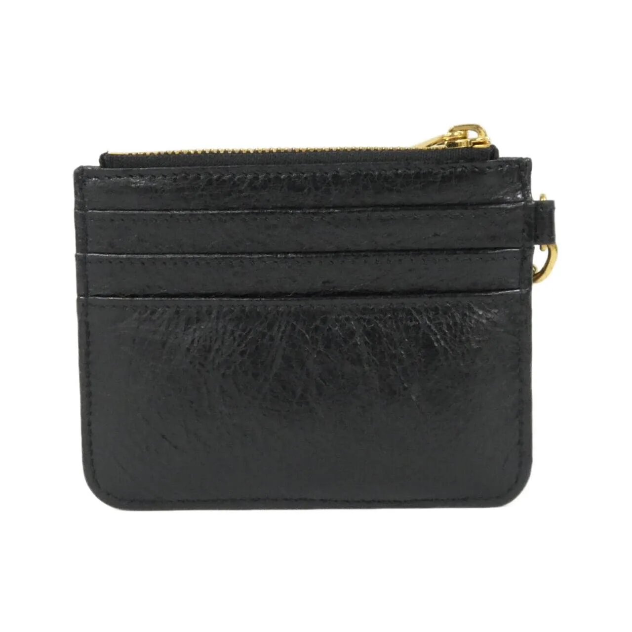 BALENCIAGA 793832 2AAXB Coin Case Lambskin 黑色 羊皮 中古品A - 縮圖 2