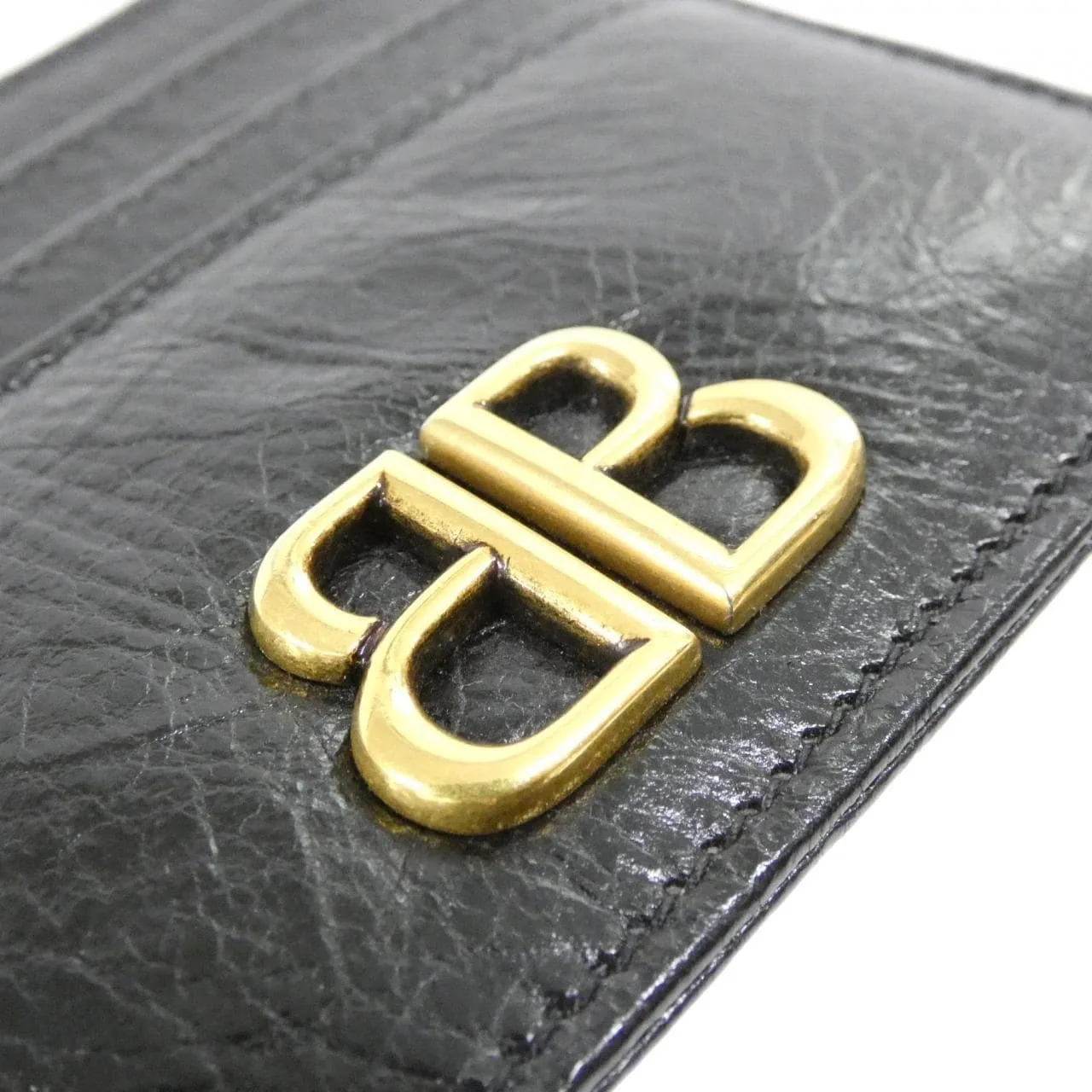 BALENCIAGA 793832 2AAXB Coin Case Lambskin 黑色 羊皮 中古品A - 縮圖 3