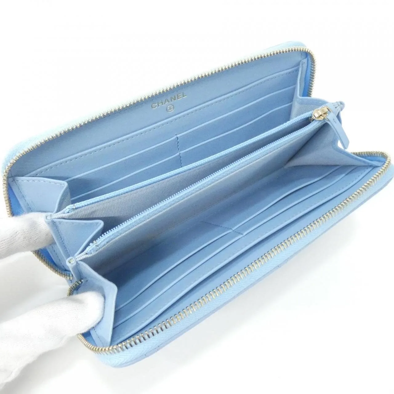 CHANEL Chanel 19 AP1063 Wallet Lambskin Blue Lambskin Rank A - Thumbnail 7