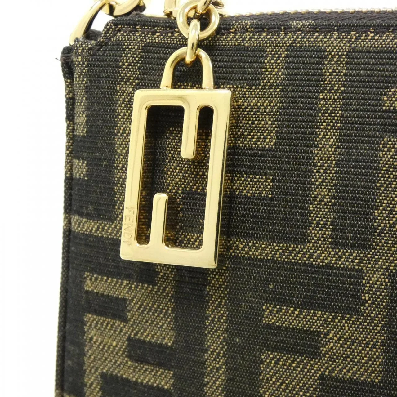 FENDI Baguette 8BS073 AD23 Shoulder Canvas 黑色 帆布 中古品A - 縮圖 3