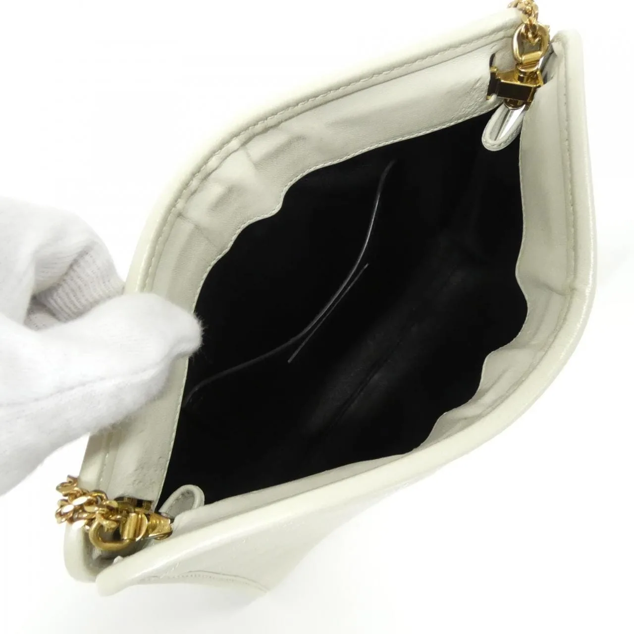 SAINT LAURENT 657361 Shoulder Lambskin 黑色 羊皮 中古品A - 縮圖 9