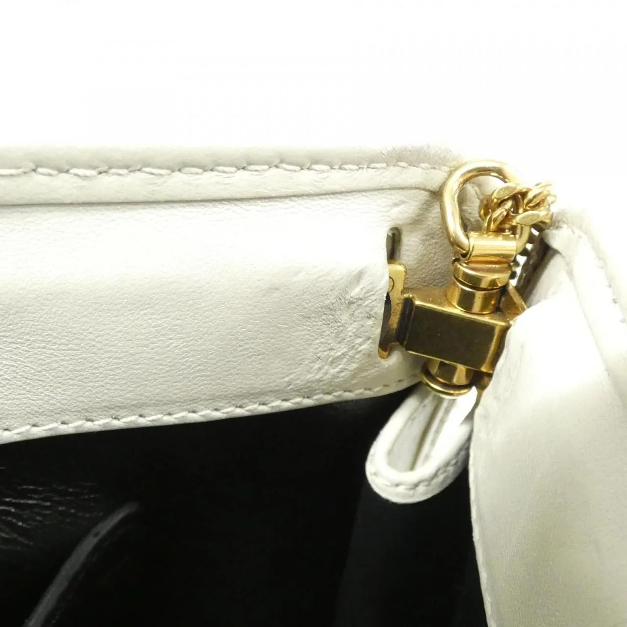 SAINT LAURENT 657361 Shoulder Lambskin 黑色 羊皮 中古品A - 縮圖 10