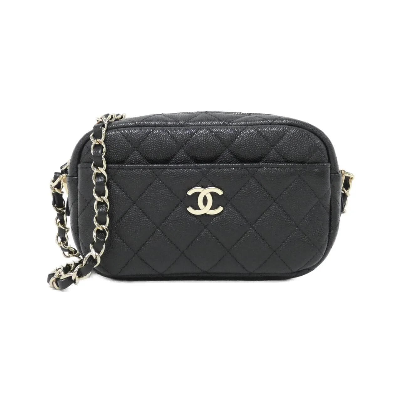 CHANEL 91796 肩背包 荔枝紋牛皮 Black