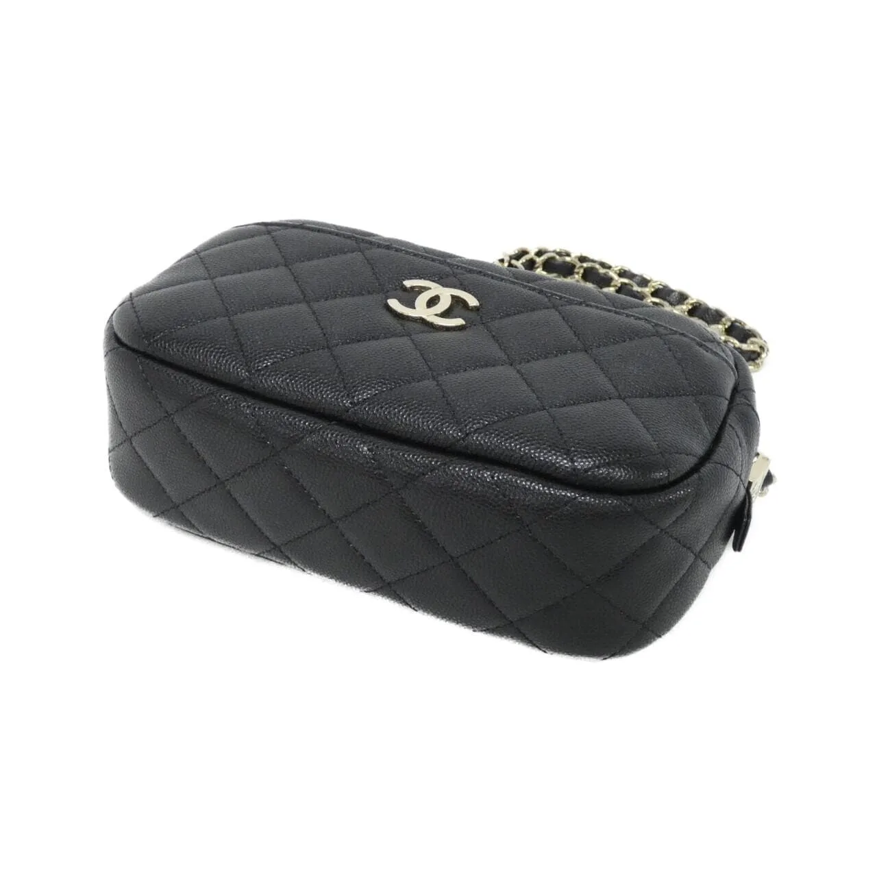 CHANEL 91796 Shoulder Grained Calfskin Black Grained Calfskin Rank A - Thumbnail 3