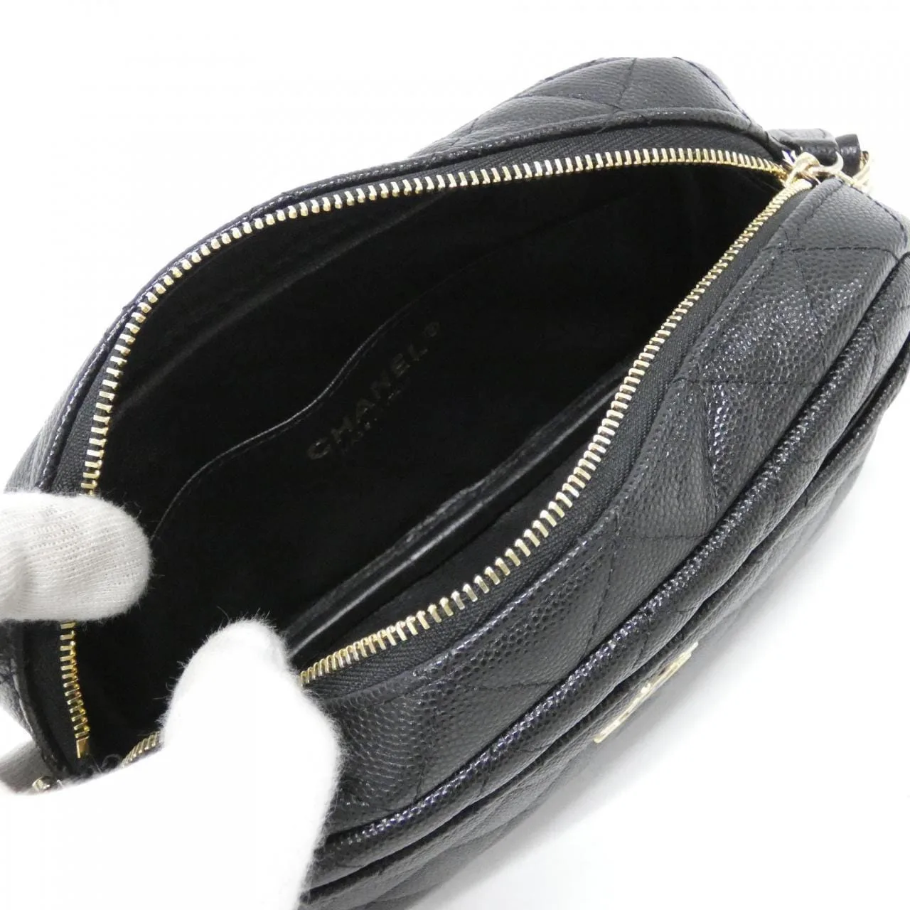 CHANEL 91796 Shoulder Grained Calfskin Black Grained Calfskin Rank A - Thumbnail 6