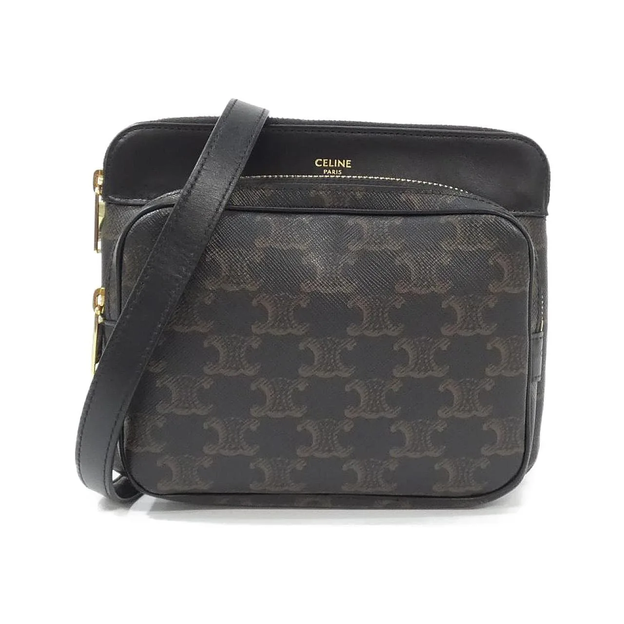 CELINE Triomphe 194282CAA Shoulder Canvas Black
