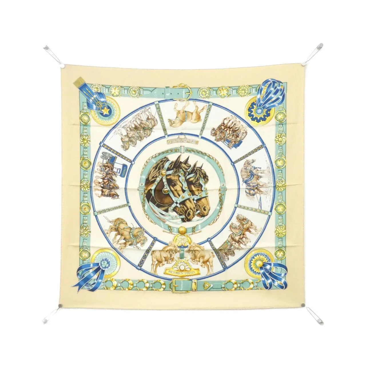 HERMES Scarf Beige