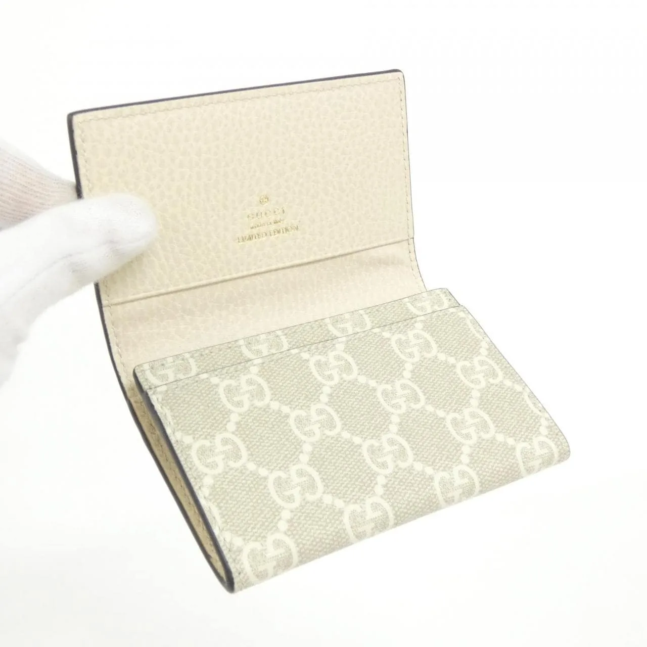GUCCI 474748 1AALQ Card Case Canvas Black Canvas Rank A - Thumbnail 4