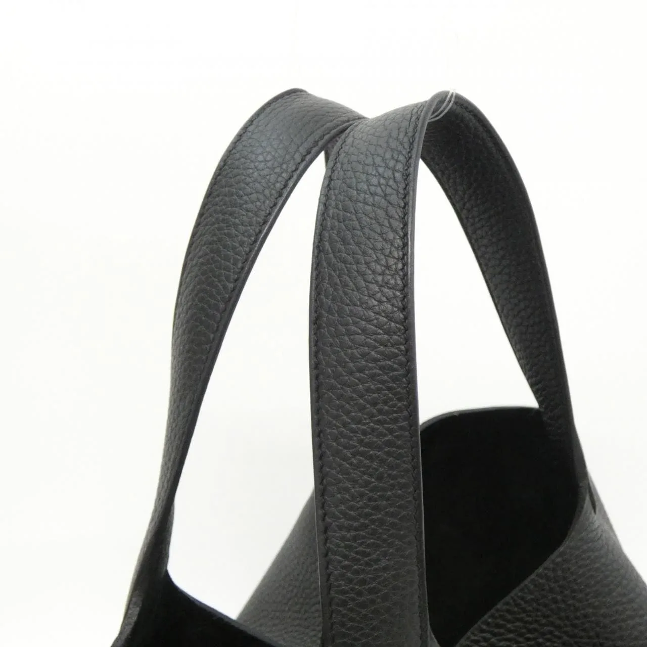 HERMES Picotin 060991CK Handbag Clemence Black Clemence Leather Rank A - Thumbnail 4