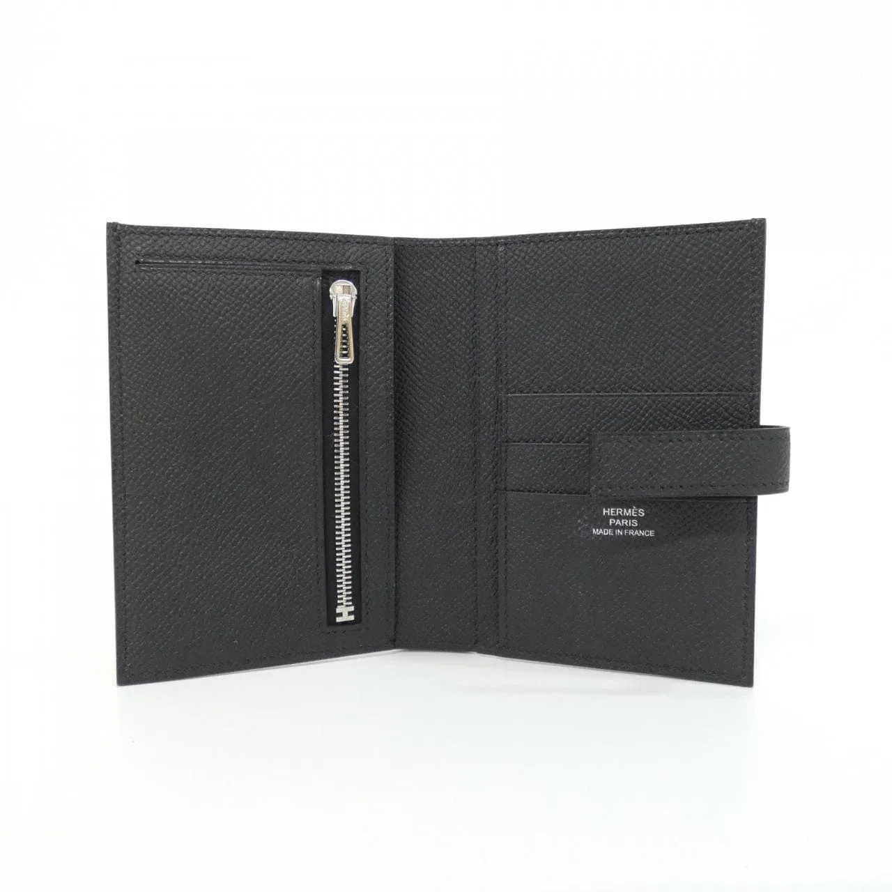 HERMES 085779CK Wallet Epsom Black Epsom Leather Unused - Thumbnail 4