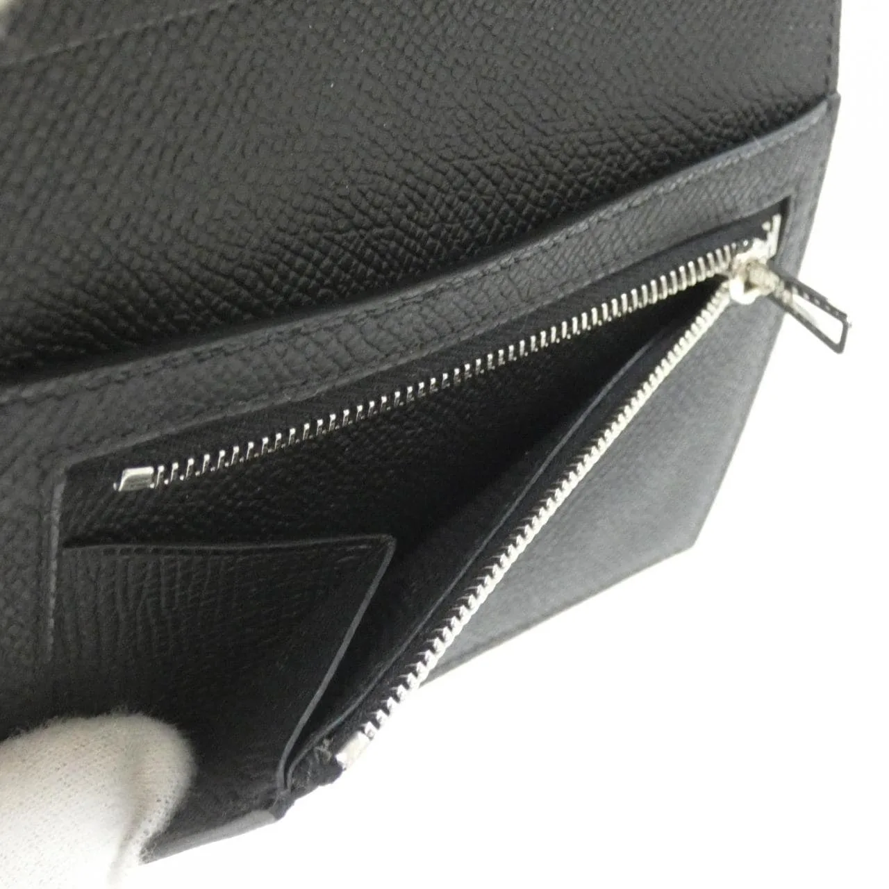 HERMES 085779CK Wallet Epsom Black Epsom Leather Unused - Thumbnail 5