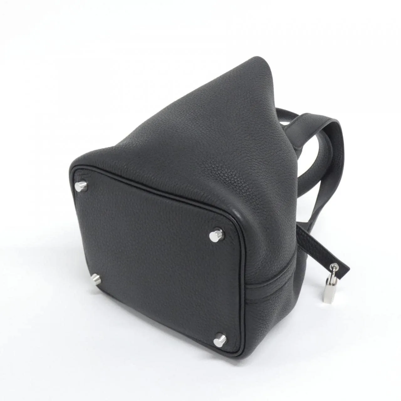 HERMES Picotin 056289CK Handbag Clemence Black Clemence Leather Rank A - Thumbnail 2