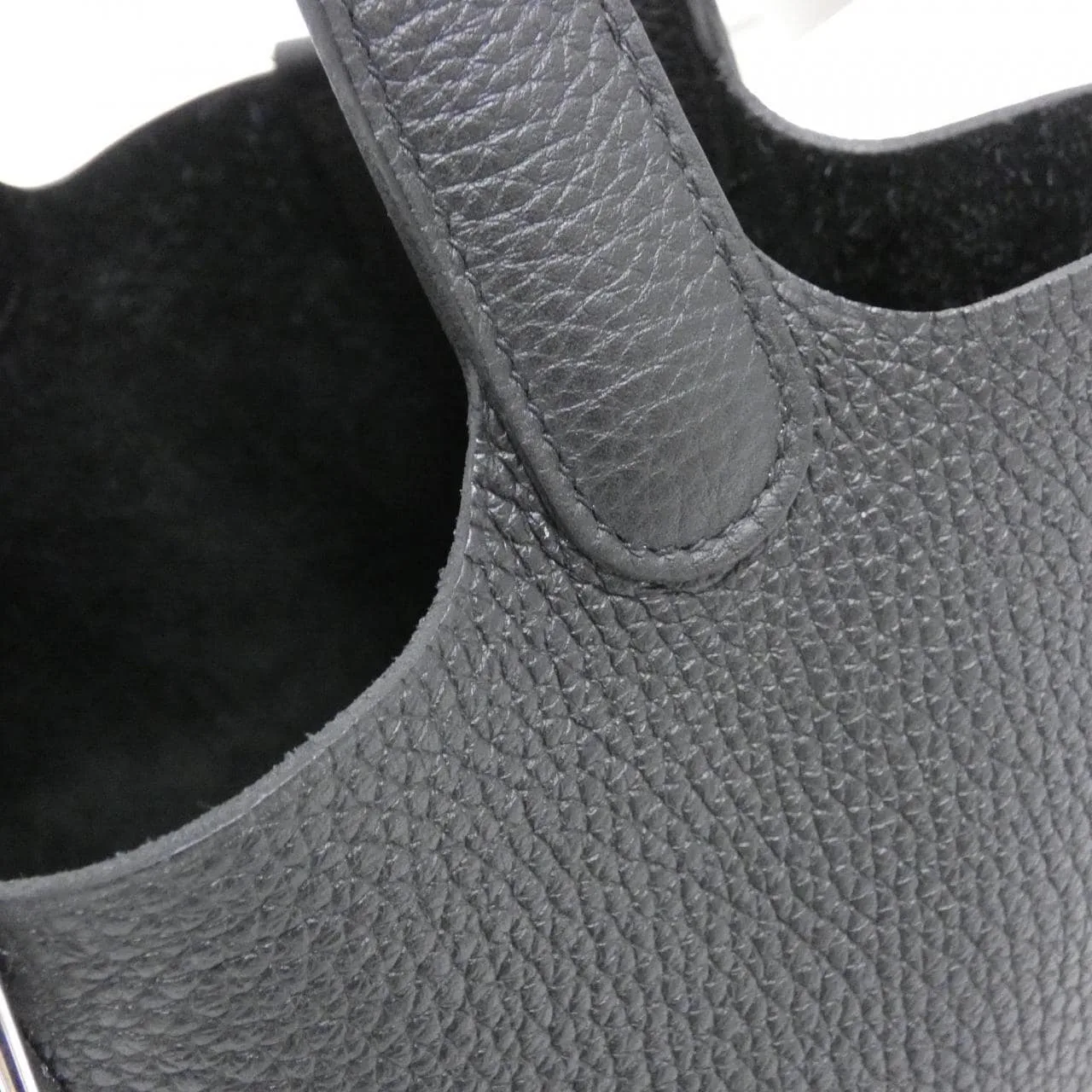 HERMES Picotin 056289CK Handbag Clemence Black Clemence Leather Rank A - Thumbnail 4