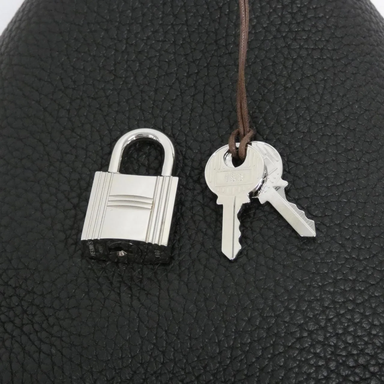 HERMES Picotin 056289CK Handbag Clemence Black Clemence Leather Rank A - Thumbnail 5