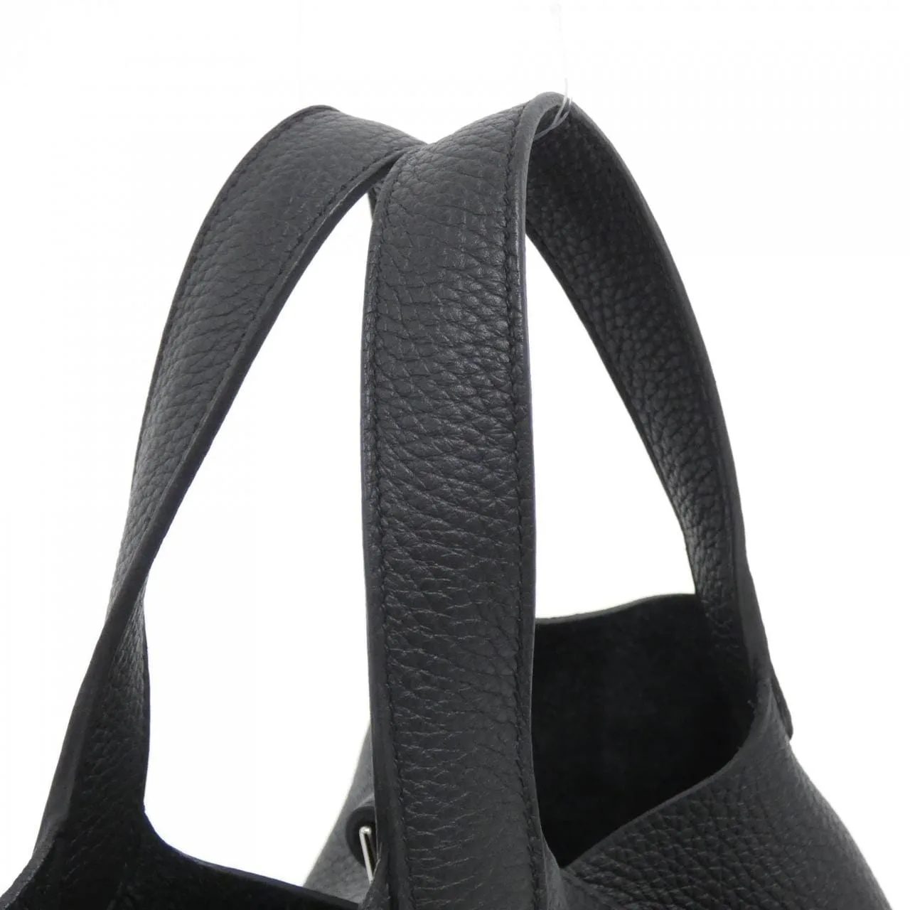 HERMES Picotin 056289CK Handbag Clemence Black Clemence Leather Rank A - Thumbnail 6