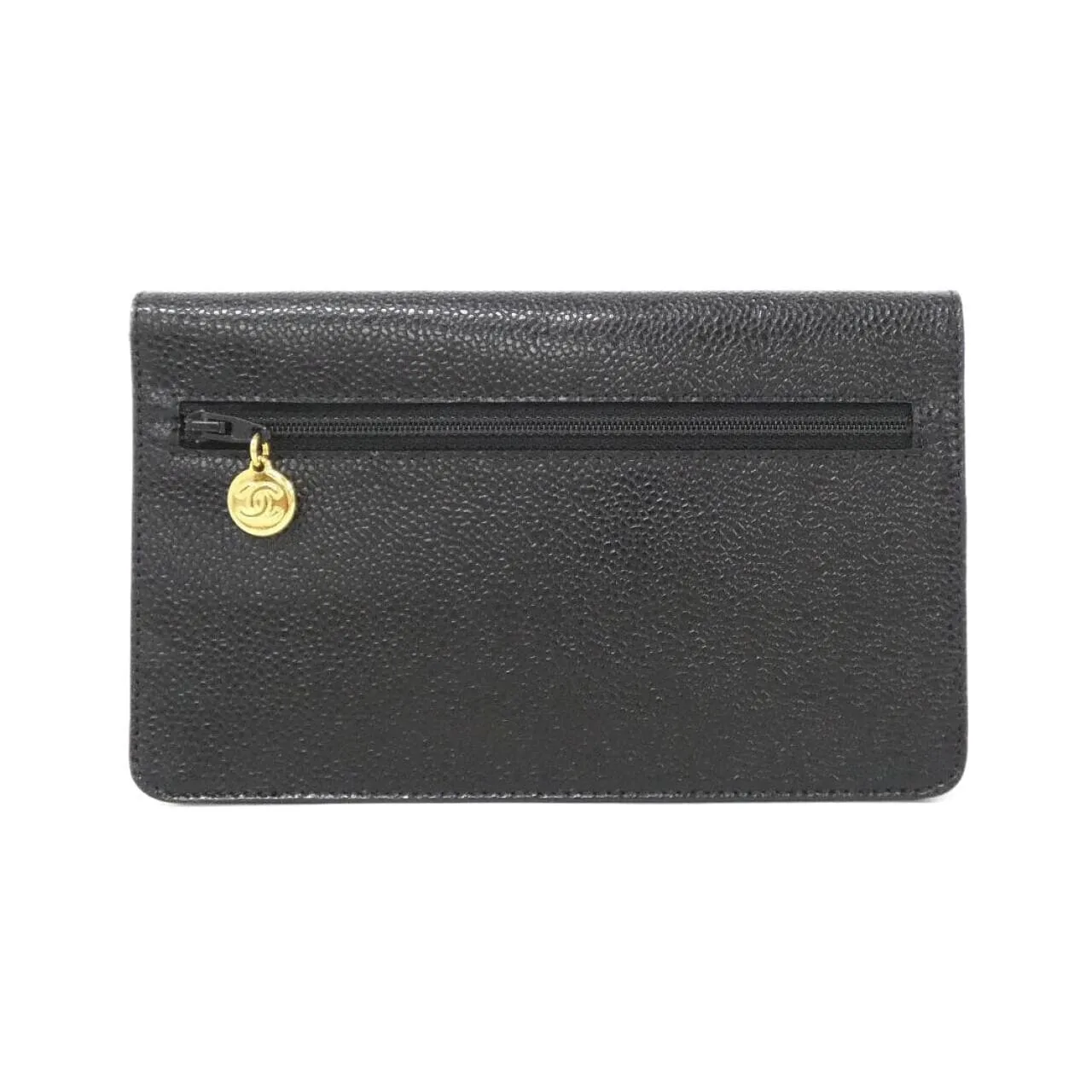 CHANEL 01434 Wallet Grained Calfskin Black Grained Calfskin Rank A - Thumbnail 2